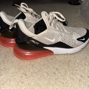 Nike Air Max 270 in Cream and Black with Red Accents
